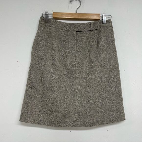 Talbots Grey Silk & Wool Blend Pencil Skirt Womens 6P Dark Academia Tweed Preppy - Picture 1 of 9